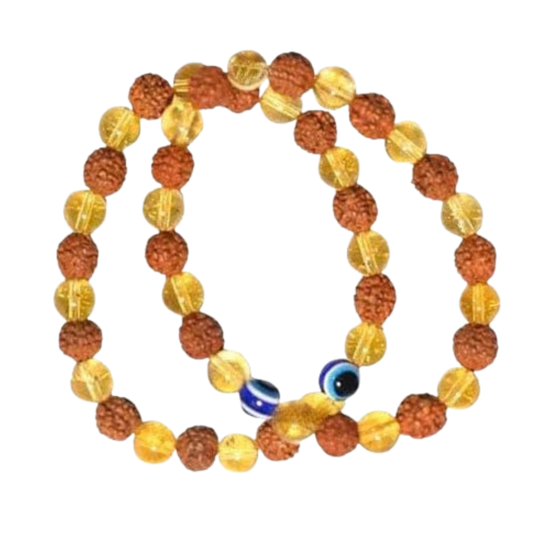 Rudraksha & Citrine Bracelet