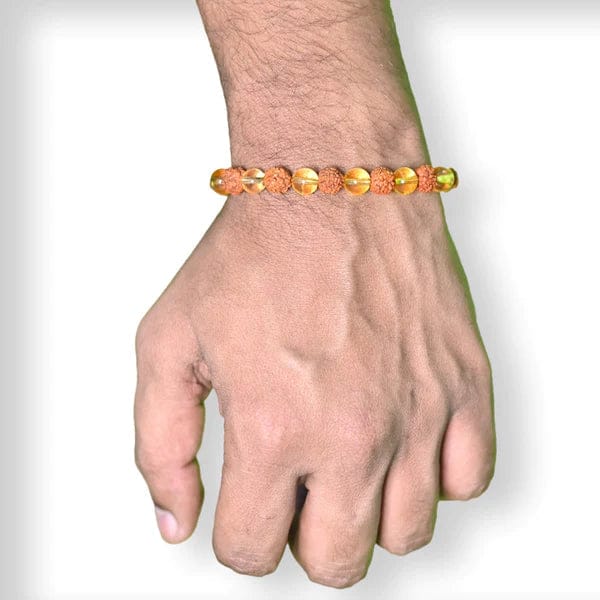 Rudraksha & Citrine Bracelet