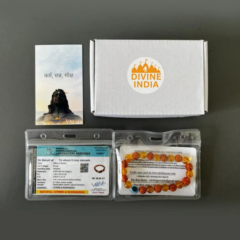 Rudraksha & Citrine Bracelet